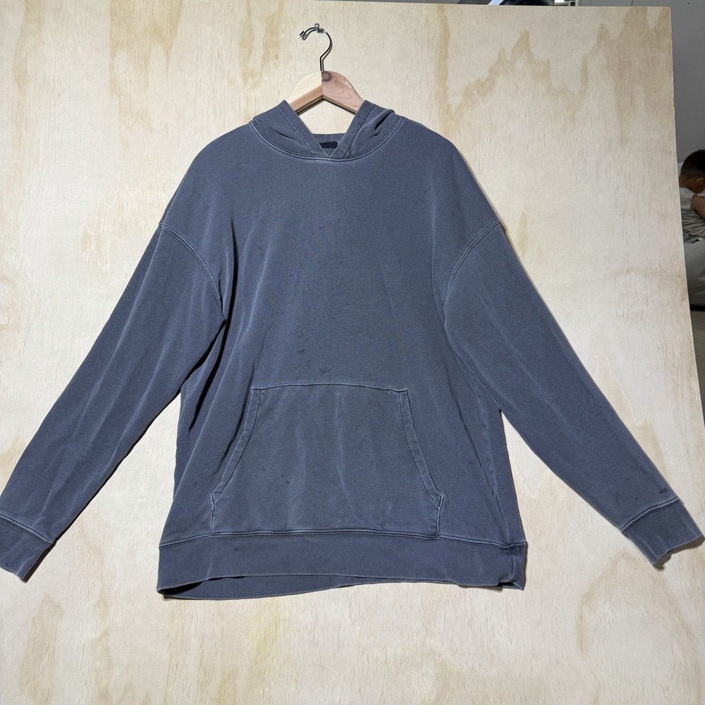 H&M Gray Pullover Hoodie Men's Large Oversized Heavyweight Sweatshirt Casual‎